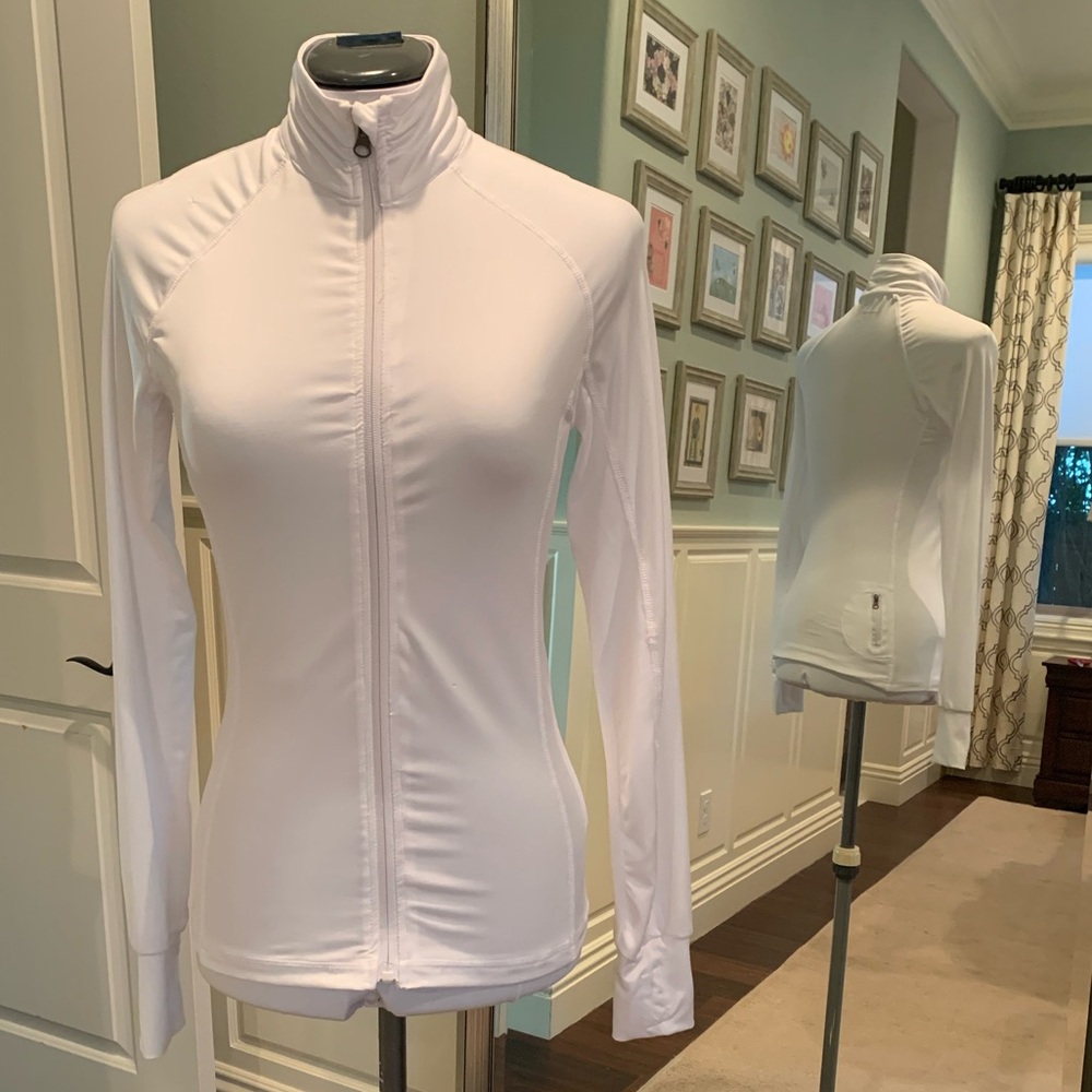 Active USA Women's White Runner’s Full Zip Jacket